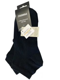 Zavanna Ankelsokk bomull 2 par Sort