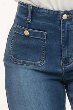Zavanna Carmen bootleg jeans Blå denim Discount