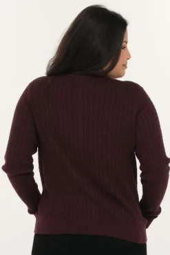 Zavanna Fatima cardigan mørk plomme Outlet