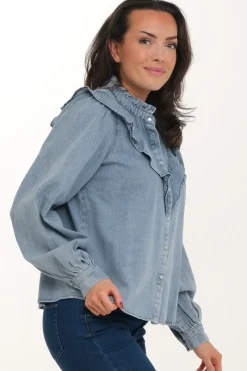 Zavanna Hellen bluse Blå denim Sale