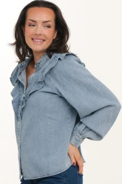 Zavanna Hellen bluse Blå denim Sale