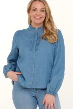 Zavanna Hilde bluse Lys blå denim Best