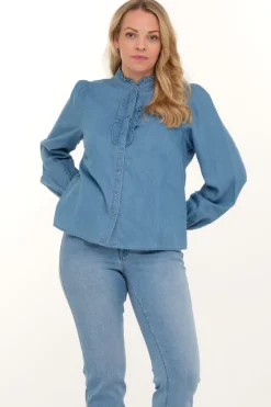 Zavanna Hilde bluse Lys blå denim Best