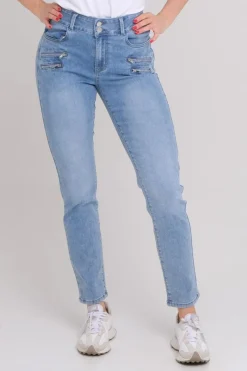 Zavanna Siri jeans med glidelåser Lys blå denim Hot